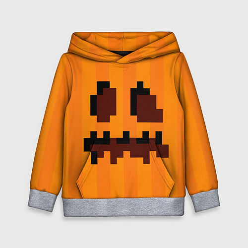 Детская толстовка Тыква - Майнкрафт - Хеллоуин / 3D-Меланж – фото 1