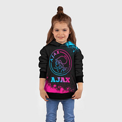 Толстовка-худи детская Ajax - neon gradient, цвет: 3D-черный — фото 2