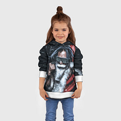 Толстовка-худи детская Cool Santa Rastaman, цвет: 3D-белый — фото 2