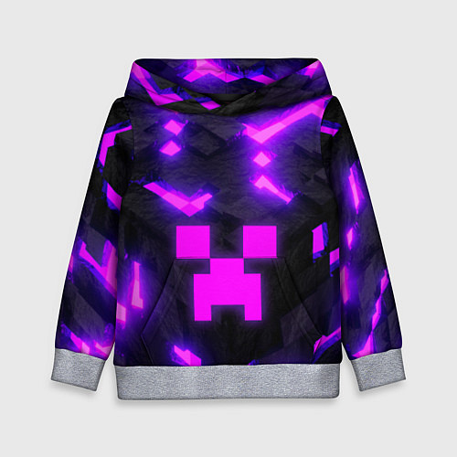 Детская толстовка Майнкрафт розовый / 3D-Меланж – фото 1