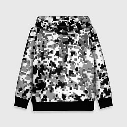 Толстовка-худи детская Городской пиксель камуфляж, цвет: 3D-черный