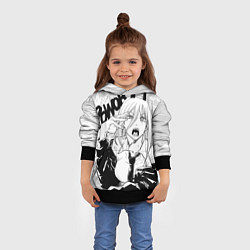 Толстовка-худи детская Пауэр - Человек-бензопила, цвет: 3D-черный — фото 2