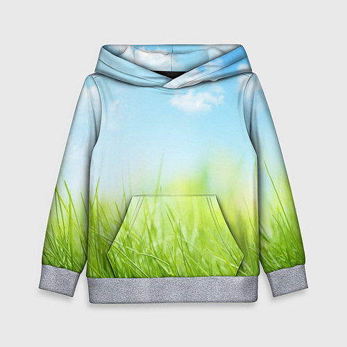 Детская толстовка Зелень и небо / 3D-Меланж – фото 1