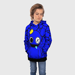 Толстовка-худи детская Радужные друзья персонаж Синий, цвет: 3D-черный — фото 2