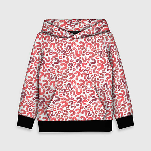 Детская толстовка Вопросительные знаки разноцветные / 3D-Черный – фото 1