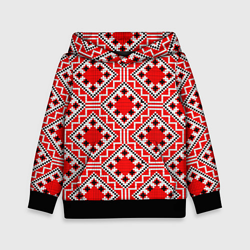 Детская толстовка Белорусская вышивка - орнамент / 3D-Черный – фото 1