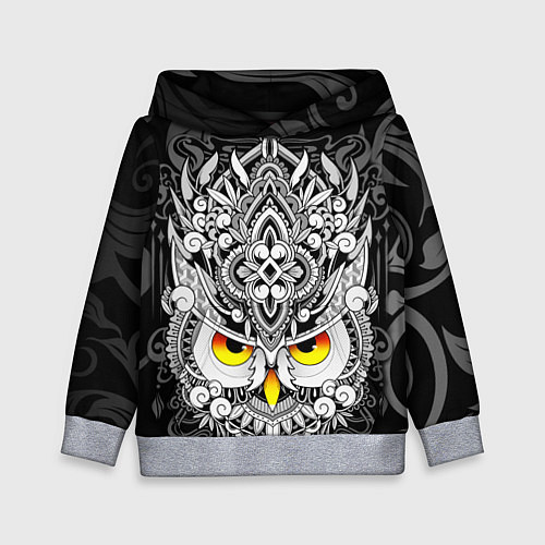 Детская толстовка Сова с золотыми глазами / 3D-Меланж – фото 1