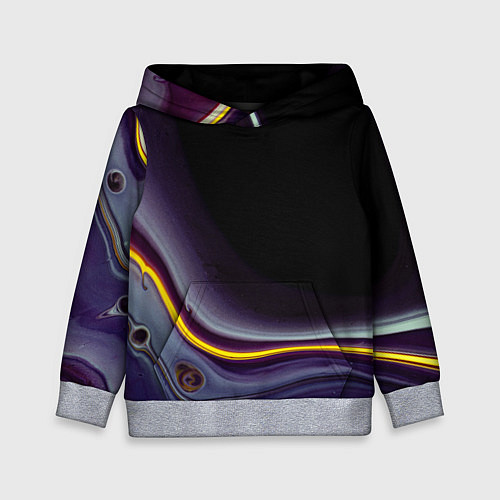 Детская толстовка Фиолетовые краски во тьме / 3D-Меланж – фото 1