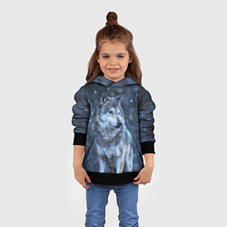 Толстовка-худи детская Лесной волк, цвет: 3D-черный — фото 2