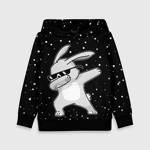 Детская толстовка Кролик ДЭБ и снегопад / 3D-Черный – фото 1