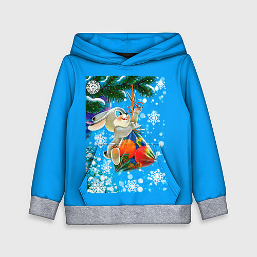 Детская толстовка Новогодний подарок для зайки / 3D-Меланж – фото 1