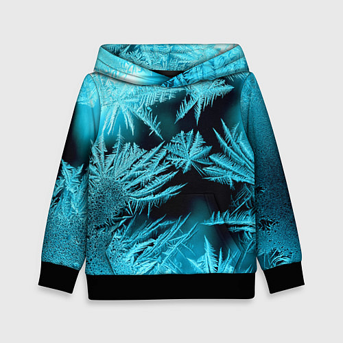 Детская толстовка Голубой лед - иней / 3D-Черный – фото 1