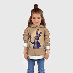 Толстовка-худи детская Кролик в костюме с подарком, цвет: 3D-белый — фото 2