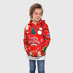 Толстовка-худи детская Merry christmas art, цвет: 3D-белый — фото 2