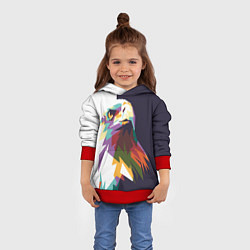 Толстовка-худи детская Орел-птица гордая, цвет: 3D-красный — фото 2