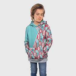 Толстовка-худи детская Новогодние мишки, цвет: 3D-меланж — фото 2