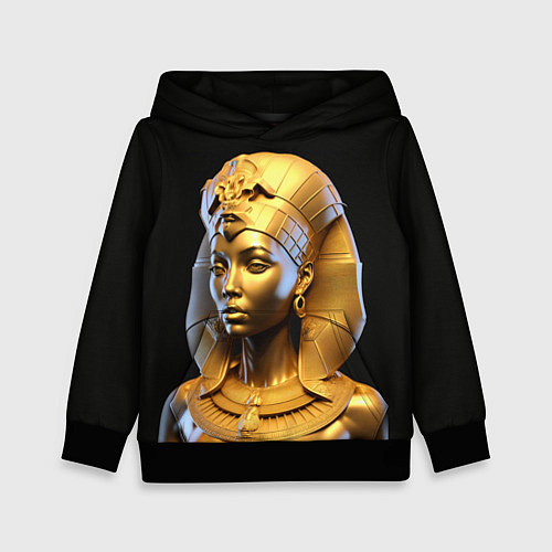 Детская толстовка Нейросеть - золотая египетская богиня / 3D-Черный – фото 1