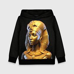 Толстовка-худи детская Нейросеть - золотая египетская богиня, цвет: 3D-черный