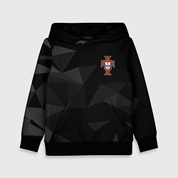 Толстовка-худи детская Сборная Португалии треугольники, цвет: 3D-черный