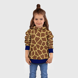 Толстовка-худи детская Текстура жирафа, цвет: 3D-синий — фото 2