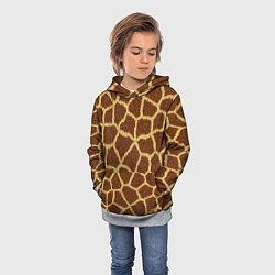 Толстовка-худи детская Текстура жирафа, цвет: 3D-меланж — фото 2