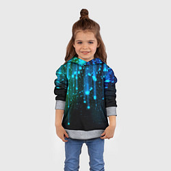 Толстовка-худи детская Space - starfall, цвет: 3D-меланж — фото 2