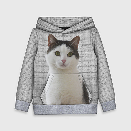 Детская толстовка Задумчивый котик / 3D-Меланж – фото 1