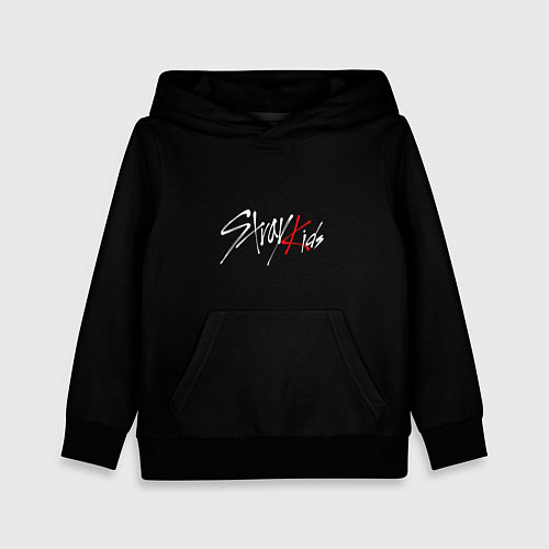 Детская толстовка Stray Kids white logo / 3D-Черный – фото 1