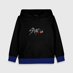 Толстовка-худи детская Stray Kids white logo, цвет: 3D-синий