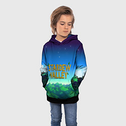 Толстовка-худи детская Горы Stardew Valley, цвет: 3D-черный — фото 2
