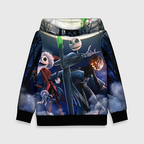 Детская толстовка Кошмар перед Рождеством - санта / 3D-Черный – фото 1