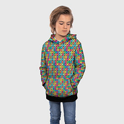 Толстовка-худи детская Яркие вязаные крестики, цвет: 3D-черный — фото 2
