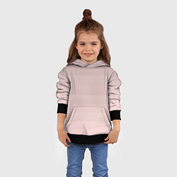 Толстовка-худи детская Монохромный полосатый розовато-бежевый, цвет: 3D-черный — фото 2