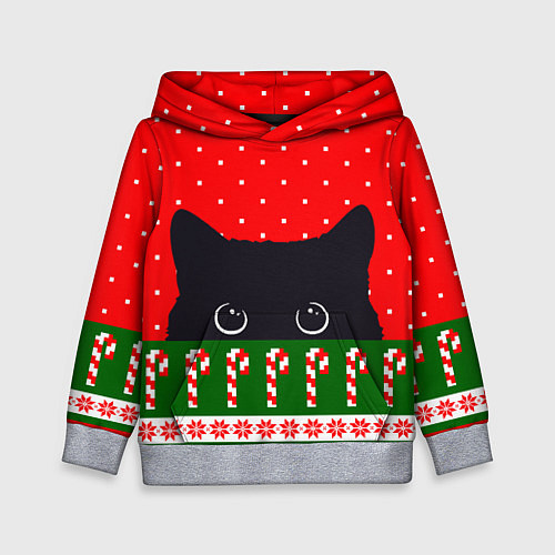 Детская толстовка Котик: новогодний свитер / 3D-Меланж – фото 1