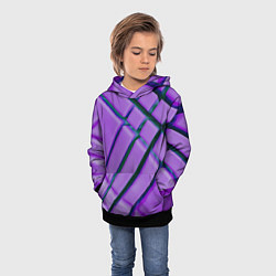 Толстовка-худи детская Фиолетовый фон и тёмные линии, цвет: 3D-черный — фото 2
