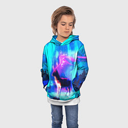 Толстовка-худи детская Благородный олень, цвет: 3D-белый — фото 2