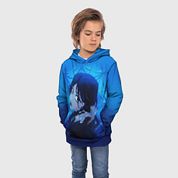 Толстовка-худи детская Вещь и Уэнсдэй, цвет: 3D-синий — фото 2