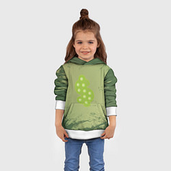 Толстовка-худи детская Поп ит доллар хаки, цвет: 3D-белый — фото 2