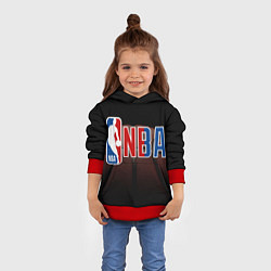 Толстовка-худи детская NBA - logo, цвет: 3D-красный — фото 2