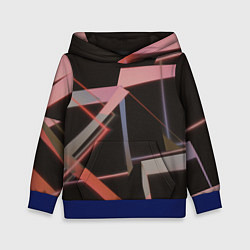 Толстовка-худи детская Абстрактные розовые стеклянные блоки, цвет: 3D-синий