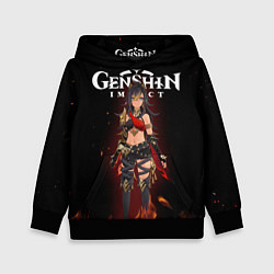 Толстовка-худи детская Дэхья и огонь Персонаж Genshin Impact, цвет: 3D-черный