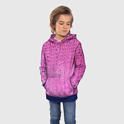 Толстовка-худи детская Кожа - текстура - pink, цвет: 3D-синий — фото 2