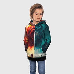 Толстовка-худи детская Параллельные вселенные, цвет: 3D-черный — фото 2