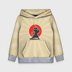 Толстовка-худи детская Кот-ниндзя, цвет: 3D-меланж