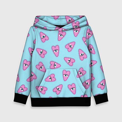 Детская толстовка Глазастое сердечко / 3D-Черный – фото 1