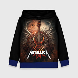 Толстовка-худи детская Metallica гитара и логотип, цвет: 3D-синий