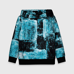 Толстовка-худи детская Голубой абстракт, цвет: 3D-черный