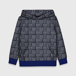Толстовка-худи детская Паттерн из голубых линий, цвет: 3D-синий