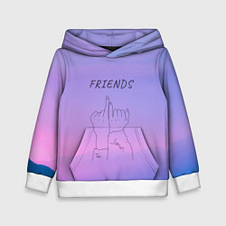Толстовка-худи детская Friends - Jimin and Taehyung BTS, цвет: 3D-белый
