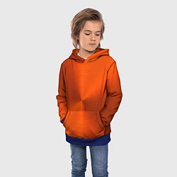 Толстовка-худи детская Оранжевый волнообразный дисковый узор, цвет: 3D-синий — фото 2